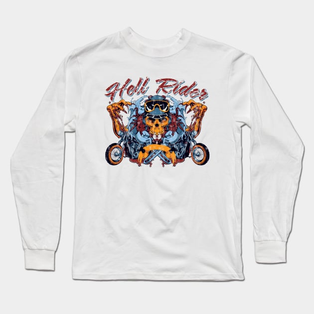 Skull Hell Ride Long Sleeve T-Shirt by dauntlessivy